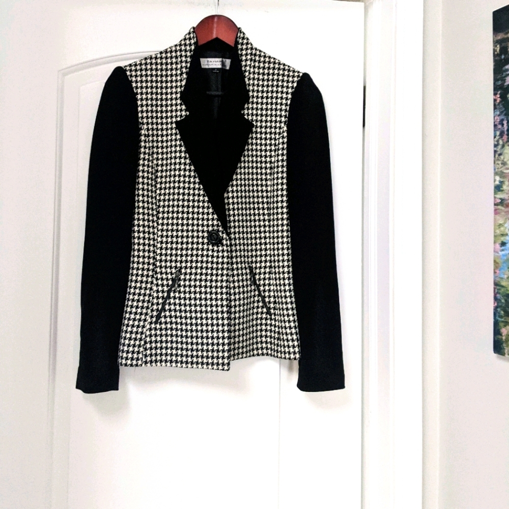 Tahari Arthur S Levine Houndstooth Jacket, sz XS